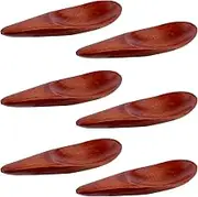 6pcs Mini Condiment Spoons, 2.76x0.98 Inch Handmade Tiny Wooden Spoons Wooden Spice Spoons Practical Small Spoons for Salt Sugar Spices Sauces Honey Mustard (Brown)