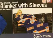 Comfy Throw Fleece Blanket w/ Sleeves Licensed College- Illinois Fighting Illini