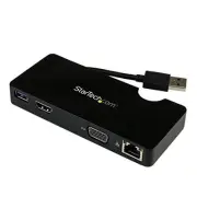 Startech Universal Usb 3.0 Laptop Mini Docking Station W/ Hdmi Or Vga Gigabit