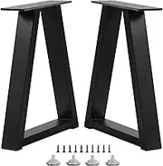 Rioychan 16 Inch Trapezoid Metal Table Legs for Bench Legs, Coffee Table Legs, DIY Adjustable Furniture Legs Set of 2, Including Screws and Feet Pads, 40cm x 27.5cm