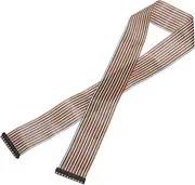 uxcell IDC Rainbow Wire Flat Ribbon Cable 2.54mm Pitch 50 Pin Connection Line FC Dual Female Black Connector for DIY Experiment 3.3 Ft Length 1 Pcs