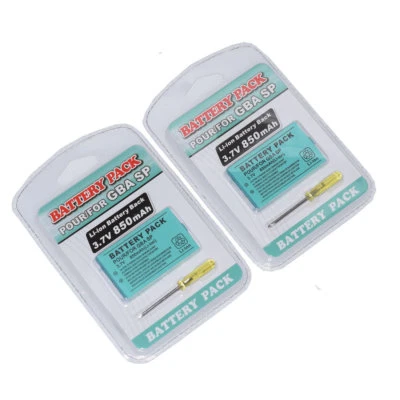 2X Rechargable Battery Pack for Nintendo GBA SP Gameboy Advance 3.7V with tool