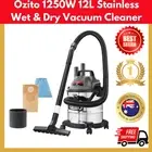 Ozito 1250W 12L Stainless Wet & Dry Vacuum Cleaner