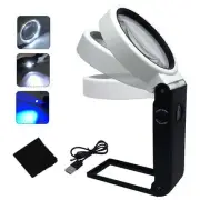 Magnifying Glass with Light and Stand Folding Design LED Illuminated Magnifi