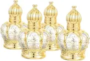 SAFIGLE 4pcs Refillable Essential Oil Bottles Small Portable Perfume Containers with Roller Design for Easy Application and Travel for Liquids and Fragrance Storage