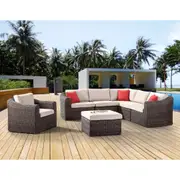 Subiaco Outdoor Modular Corner Lounge Setting - Outdoor Wicker Lounges