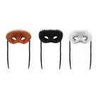 Fur Fox Face Mask Half Face Photo Prop Costume Mask for Party Mardi Gras Women