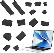 USB C Dust Plug - Computer Port Cover - 16PCS Dust Plugs Covers, Soft Silicone Computer Port Anti Dust Plugs, Dust Covers Stoppers for Computer PC Laptop Port, RJ45 USB Audio Type C Plugs