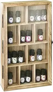 Ikee Design Wooden Hanging Display Case with Hinged Glass Front Door