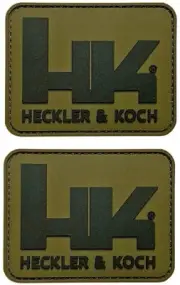 HK HECKLER KOCH PVC RUBBER TACTICAL PATCH |2PC PVC HOOK BACKING 3"X2.5"