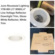 Juno 17W WH White 4” White Metal Recessed Lighting Housing Reflector Down