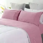 Ramesses Pebble Wash Linen Look Flat Fitted Sheet 40cm Wall Rose King Single