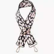 Black Cream Leopard Print Adjustable Crossbody Bag Purse Guitar Strap