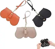 [Nzexlyva] 3 PCS Sunglasses Case, Soft Leather Sunglasses Bag Flat Slim Portable Eyeglass Cases, Anti-Scratch Soft PU Leather Travel Glasses Case, Slim Portable Eyeglass Case Sunglasses Pouch with Lanyard