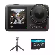 DJI Osmo Action 4 Action Camera Bundle – 4K UHD, 128GB Memory Card