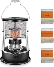 4.5L Portable Kerosene Stove Heater with 3 Wicks,Indoor Adjustable Non Electric Heater Kerosene Heater,Oil Heater Glass Burner for Outdoor Camping(Black)