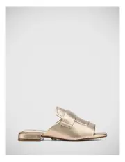 [Wittner] Euginia Metallic Leather Slide in Champagne