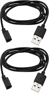 VGOL 2pcs Magnetic Smartwatch USB Charging Cables Replaced with Charging Cable Adapters 1M Long Compatible with Nerunsa P66D P66B P66E P66DMB P66RD, Black