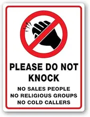 Please do not Knock no Sales Religious Cold callers Sticker 100mm Quality Vinyl