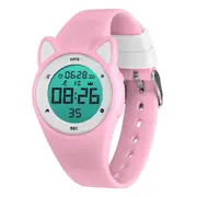 Children Digital Watch Kids Waterproof Sports Watches Fitness Tracker With Pedometer Pink