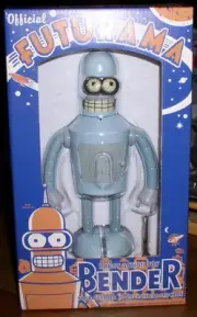 Futurama Tin Wind up Robot Grey Bender Rocket USA