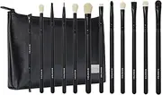 Morphe Eye Obsessed Makeup Brushes - 12 Piece Eyeshadow Brush Set - Lining, Blending & Angled Eyeshadow Brushes - Made with Natural & Synthetic Bristles and Includes Makeup Brush Case (12 Count)