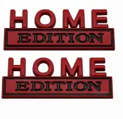 New HOME EDITION Car 3D Sticker Emblem Badge Trunk Back（2PC red black）