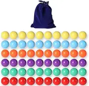 Laviesto 60 Pcs Game Replacement Balls for Chinese Checker, 5/8 Inch Solid Color Replacement Balls for Chinese Checkers, Marble Run, Marbles Game(6 Colors)
