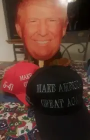 TRUMP 2024 OFFICIAL ELON MUSK DARK MAGA NEVER SURRENDER HAT AND RED 45-47 HAT