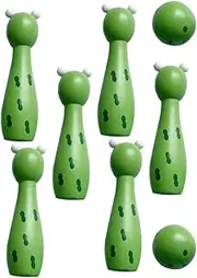 ERINGOGO 8pcs Mini Boys and Girls Bowling Set Wooden Bowling Toy for Toddlers Children Indoor Sports Game Toys