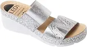 [Ledi] Anatomic 101 Leather Shoes Sandals Clog Mules Comfort Shoes Slippers Women, Silver