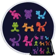 Dogs Shape Balloons Beach Towel