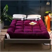 Futon Mattress Japanese Tatami Mattress, Quilted Thick Soft Mattress for Student Dormitory, Home, Bed, Floor, Single Twin King Queen Mattress Pad,Purple,180x200cm(71x79inch)