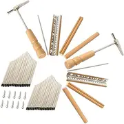 Parliky 2 Sets 17 Kalimba Keys Metal Repair Kit for Thumb Piano DIY Replacement Parts with Installation Tools Durable and Elastic Kalimba Keys for Beginners