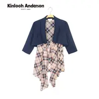 在飛比找momo購物網優惠-【Kinloch Anderson】假兩件格紋綁帶長版外套 