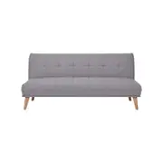 Jovie 3 Seater Sofa Queen Bed Fabric Uplholstered Lounge Couch - Light Grey
