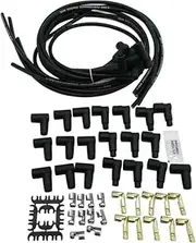 4041K 8mm Super Stock Spark Plug Wire Set,Universal w/Graphite Core with Black 90 Degree Boots