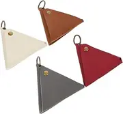 [OATIPHO] Retro Style Small Triangle Coin Purse Men's Leather Key Bag Material for Coins Keys Cards Random