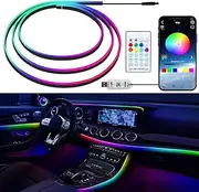 Interior Car LED Strip Lights 43 Inches Length 0.08in Ultra-thin Thickness with APP/Remote Control, Color Changing Ambient Lighting Kit, Sync to Music Car Lighting Accessories