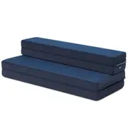 Costway Sofa Bed Folding Mattress Sleeping Mat Portable Play Mat Convertible Sponge Cushion Navy