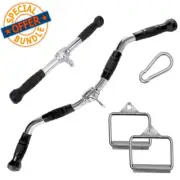 Tricep Press Down Cable Machine Attachment LAT Pulldown Gym Set with D Handles