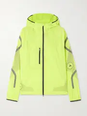 [adidas by Stella McCartney] adidas by Stella McCartney - Truepace Hooded Neon Recycled-shell Track Jacket - Lime green - large large Green