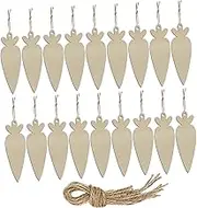 24pcs Wooden Carrot Pendant Ornaments Paintable Decor Plates Gold Cutlery Wire Party Ropes Gardening Twine Carrot Tree Carrot Cutouts Carrot Theme Home Ties Twine Carrots Can
