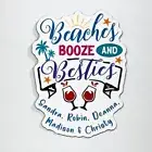 Beaches Booze and Besties Cruise Wall Door Magnet, Friends Family Cruising Ship