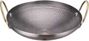 LeoLeozz Honeycomb Textured Stainless Steel Wok Pot Kitchenware with Double Handle Cookware Binaural Pot Nonstick Everyday Pan for Seafood Noodle, 10inch