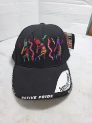 TK Cap Native Pride Black Embroidered Logo Cotton Blend Cap Hat Men's OSFM