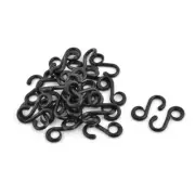 Bag Plastic S Shape Strap Connective Swivel Snap Ring Hooks Buckle Black 30pcs