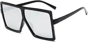 [YABINA] Fashion Designer Women Sunglasses Oversized Flat Top Square Frame Retro Gradient Lens
