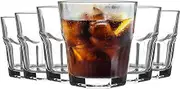 LAV 12 Piece Aras Water Tumblers Set - Faceted Whiskey Soft Drinks Glasses - 200ml
