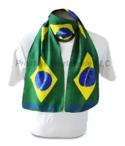 Brazil Flag Print Scarf *NEW* One-Size-Fits-All Brazilian 2026 World Cup Soccer